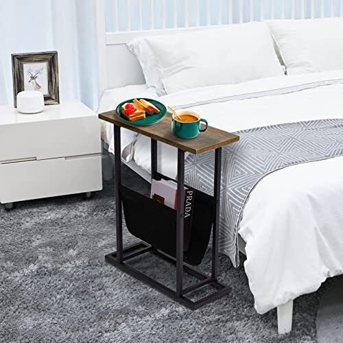 Small Side Table for Small Spaces - Narrow Small End Tables Living Room - Sli...