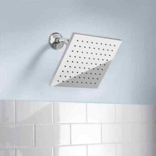 Modern 1 Spray 8 in. Single Wall Mount Fixed Rain Shower Head in Chrome