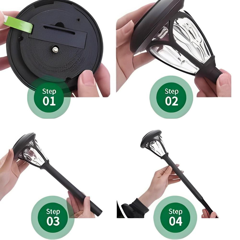 Maraawa 12 Packs Solar Pathway LED Lights 12 Hrs Landscape Waterproof Sun Powered Garden Lighting for Yard Patio Walkway Outdoor - Warm White