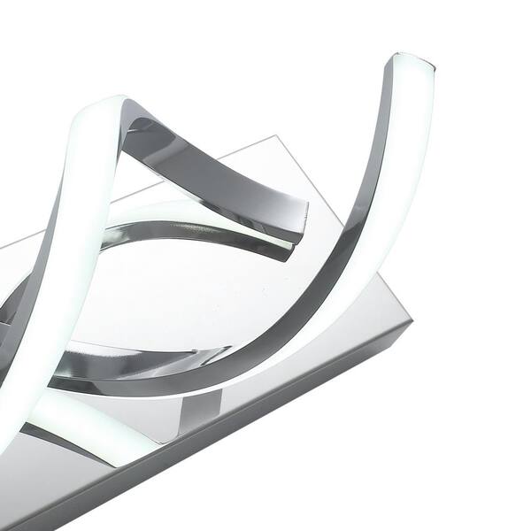 23.6 in. 2-Light Vanity Light LED Modern DNA Design Wave Chrome Bathroom LED
