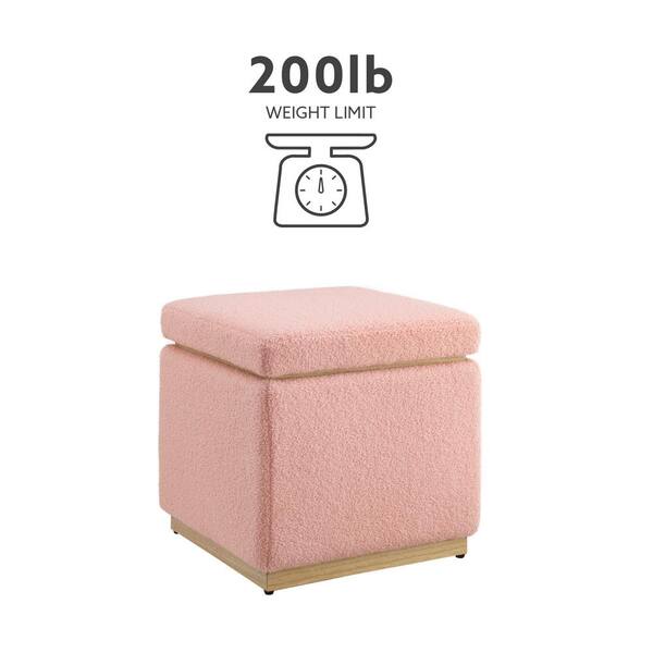Savoy Blush Square Storage Ottoman