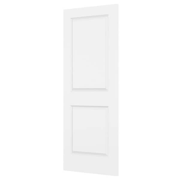 36 in. x 80 in. White Primed MDF Raised 2 Panel Shaker Interior Door Slab