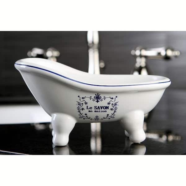 Le Savon Slipper Claw Foot Tub Soap Dish in White