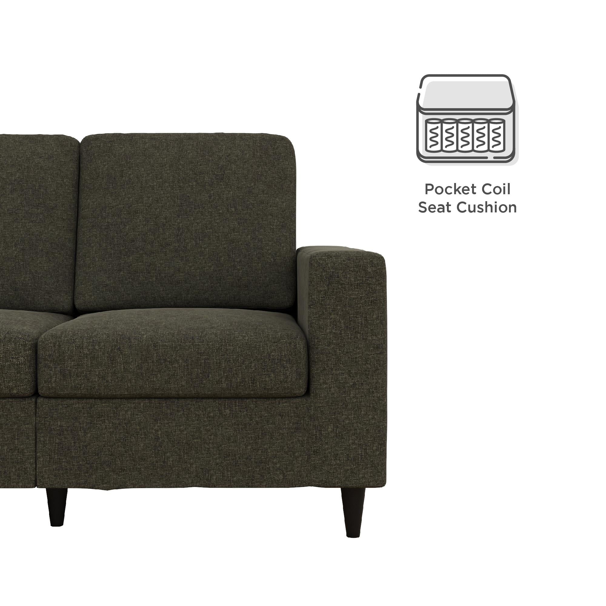 DHP Cooper Loveseat 2 Seater Sofa, Gray Linen
