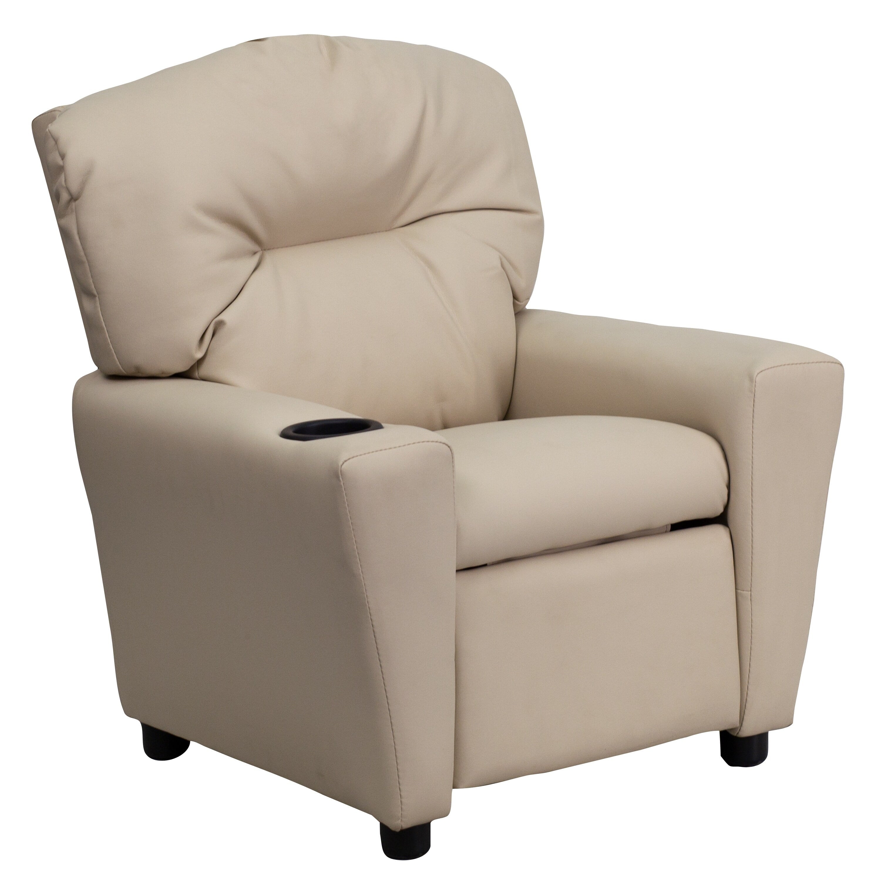 Lancaster Home Contemporary Kids Recliner with Cup Holder Brown Microfiber