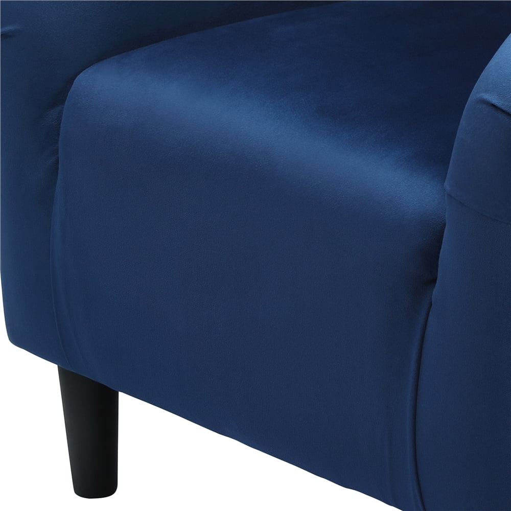 Yaheetech Velvet Upholstered Barrel Chair,Navy Blue