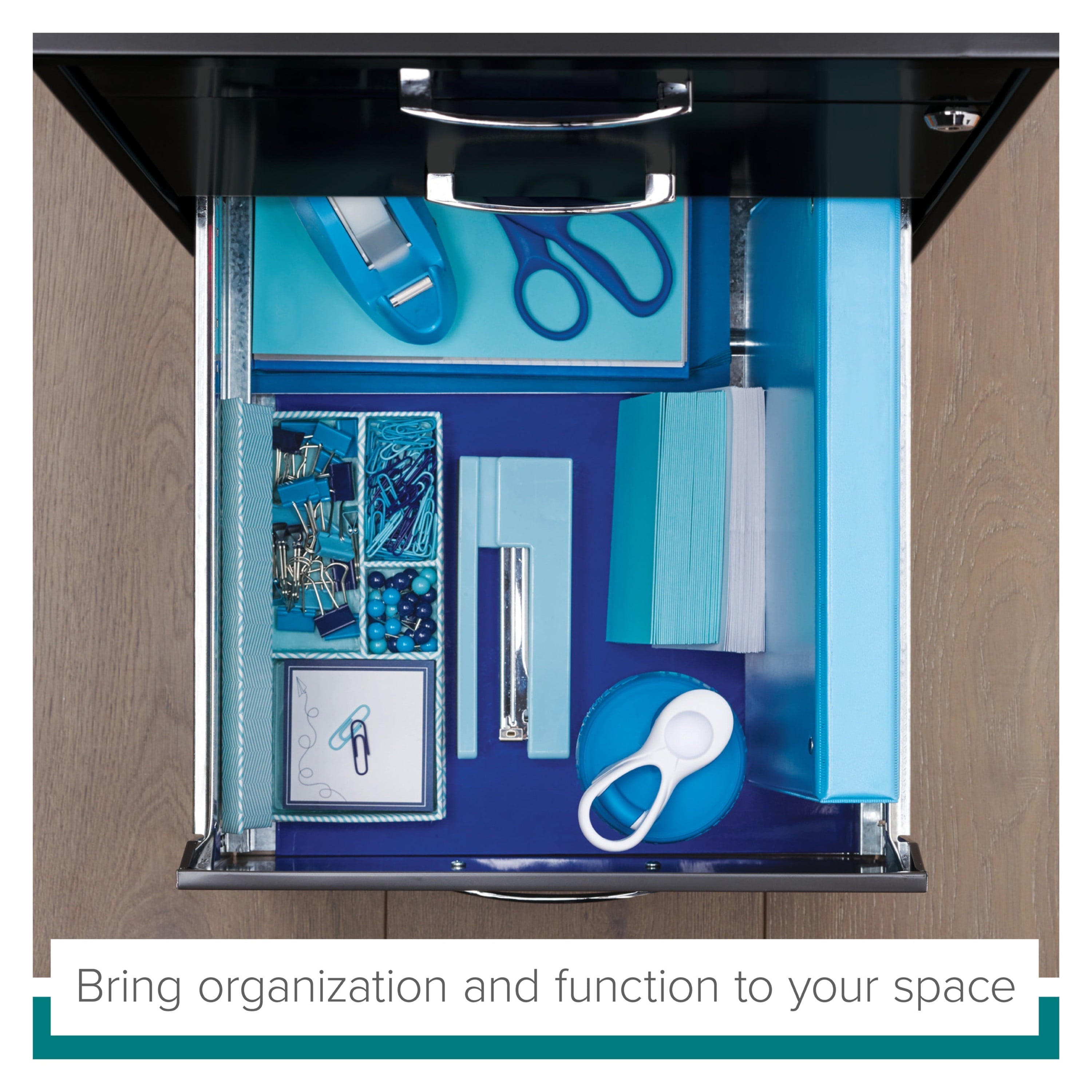 Space Solutions 3 Drawer Letter Width Vertical File Cabinet with Pencil Drawer, Charcoal