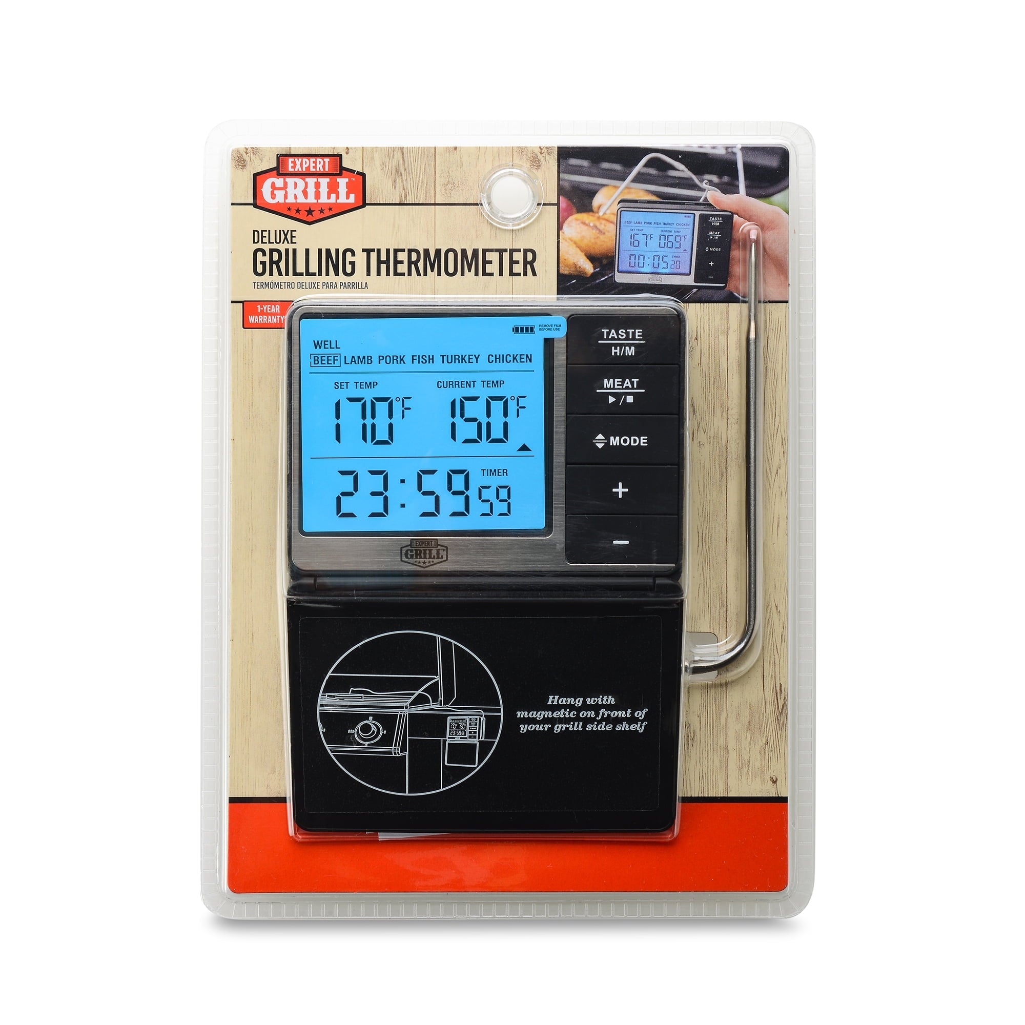 Expert Grill ABS Deluxe Digital BBQ Grilling Meat Thermometer