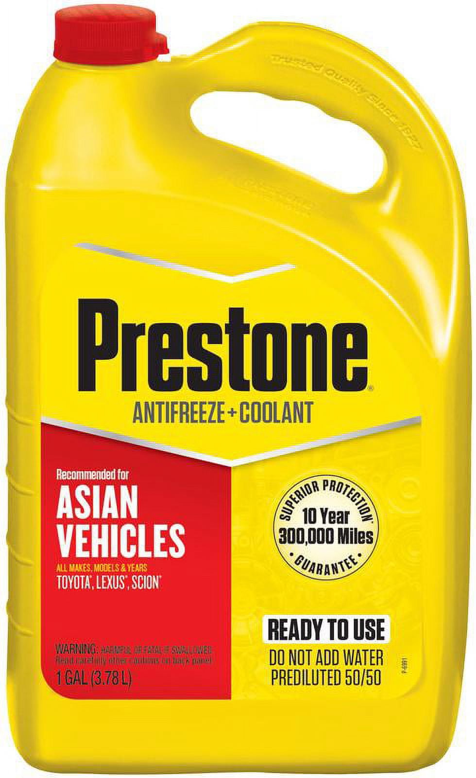 Prestone Asian Vehicles (Red) Antifreeze+Coolant -1 Gal - Ready to Use, 50/50
