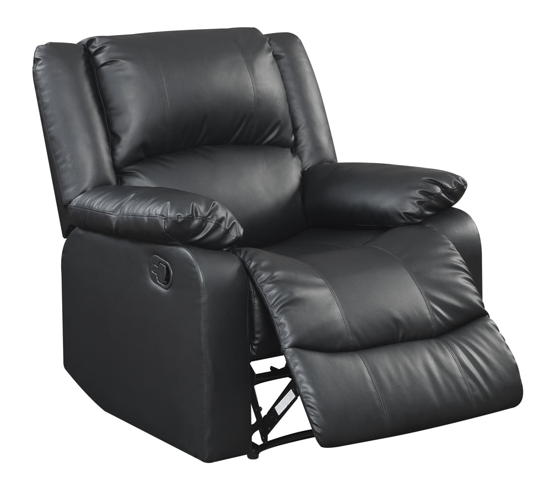 Relax-a-Lounger Warren Standard Manual Recliner, Black Faux Leather