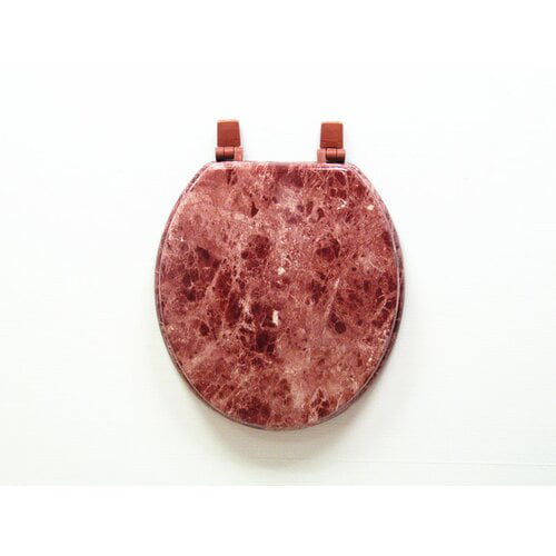 Trimmer Marbleized Molded Wood Round Toilet Seat