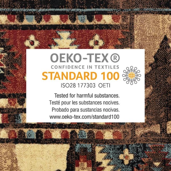 Buffalo Bear Brown/Red 8 ft. x 10 ft. Area Rug