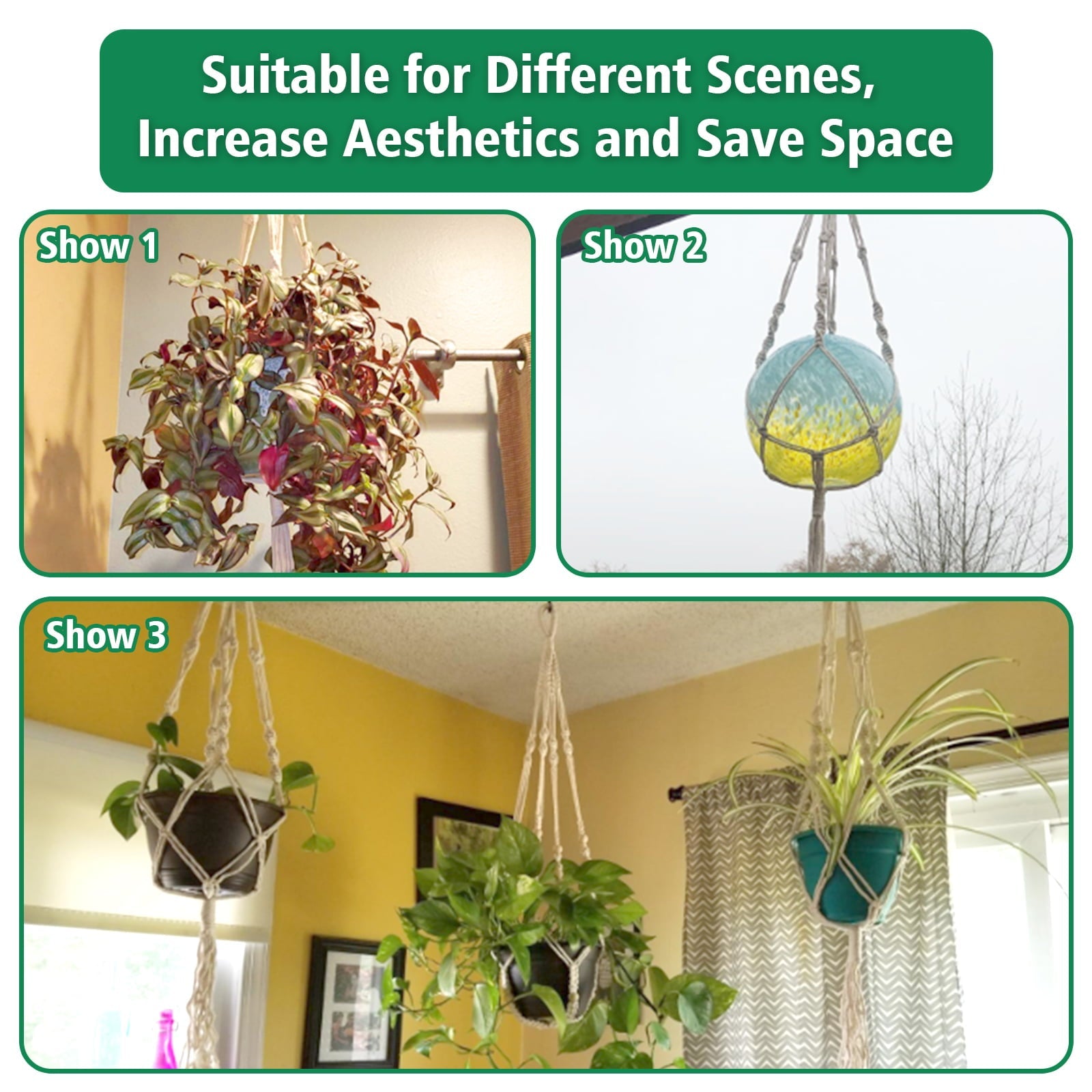 Tvird 4 Pack Macrame Plant Hanger, 41