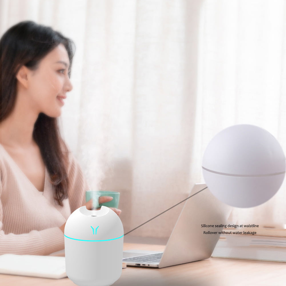 Alloet LED Light Air Humidifier Portable Supplies Fragrance Diffuser for Home (White)