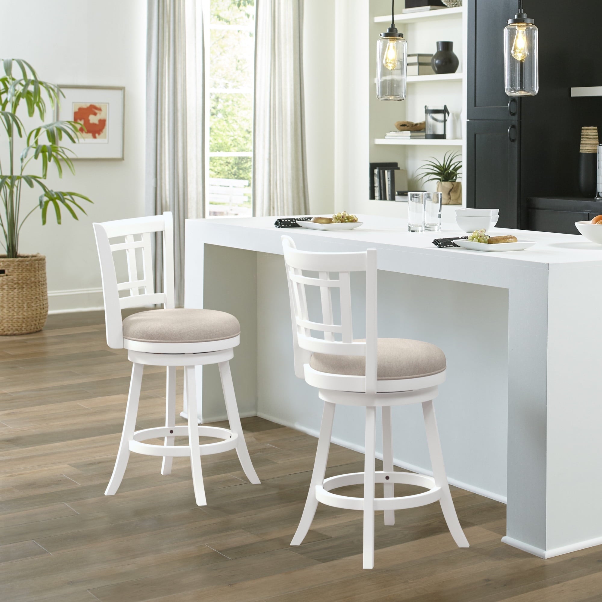 Hillsdale Furniture Bar Stool with Swivel, White