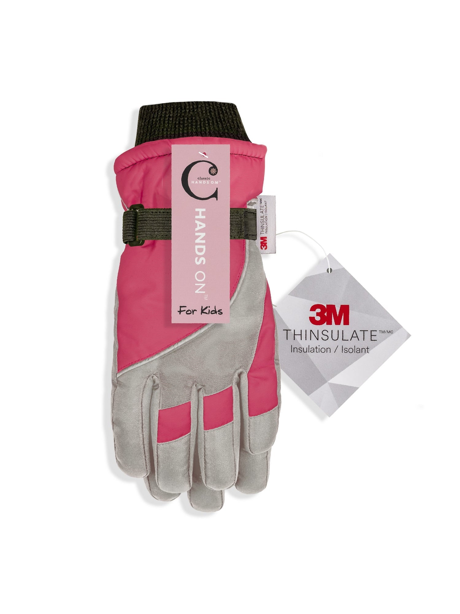 SK1010, Girls Premium Ski Gloves with Reflective Strip, Anti-Slip Grip, Thinsulate Lined, Water Repellent