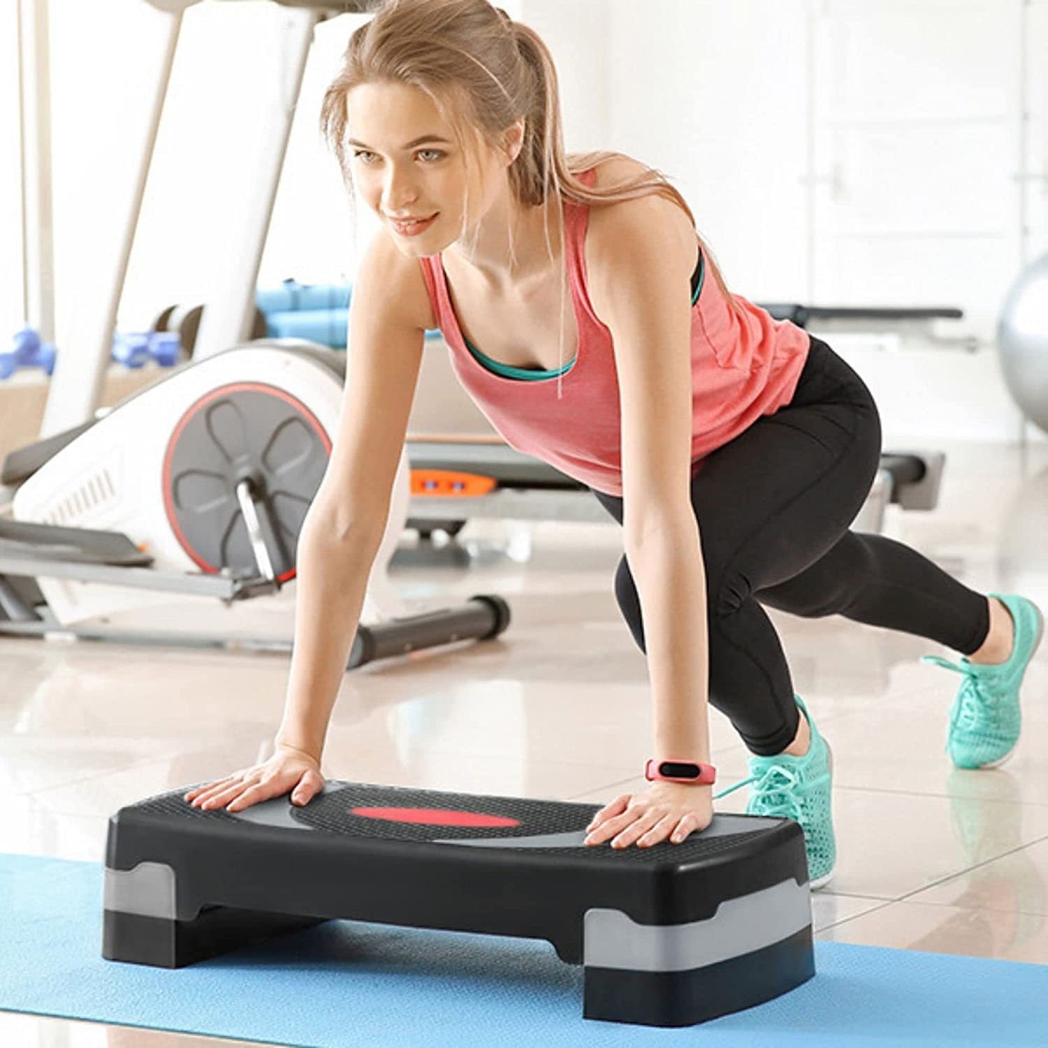 30'' Aerobics Stepper Workout Step Platform with 4