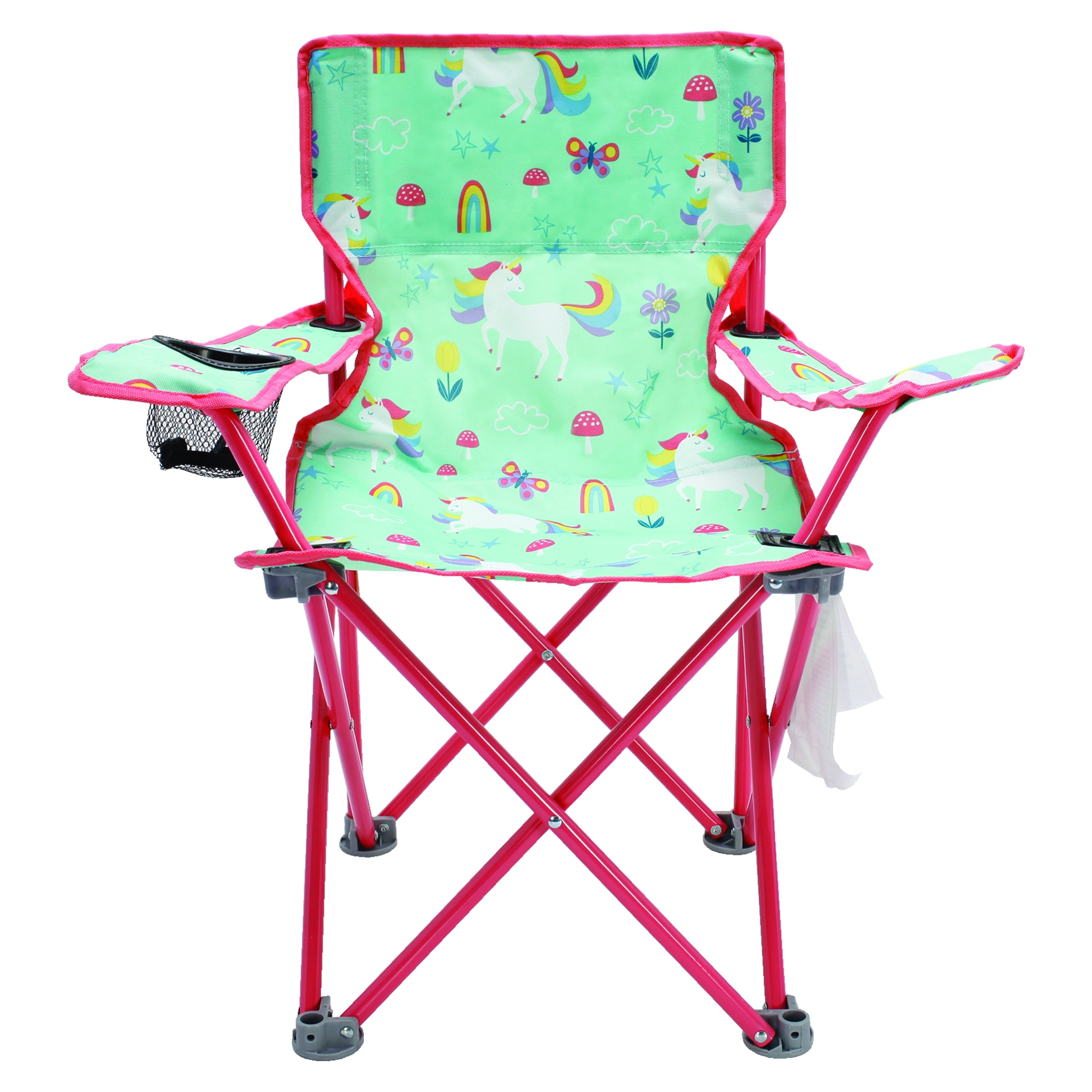 Crckt Kids Folding Camp Chair with Safety Lock (125lb Capacity) Unicorn Print
