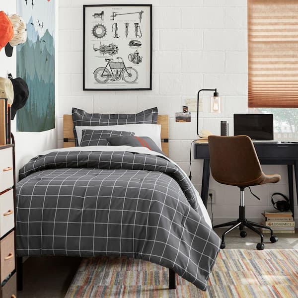 19 in. Bronson Antique Style Black Industrial Iron Lantern Desk Lamp with Glass Shade