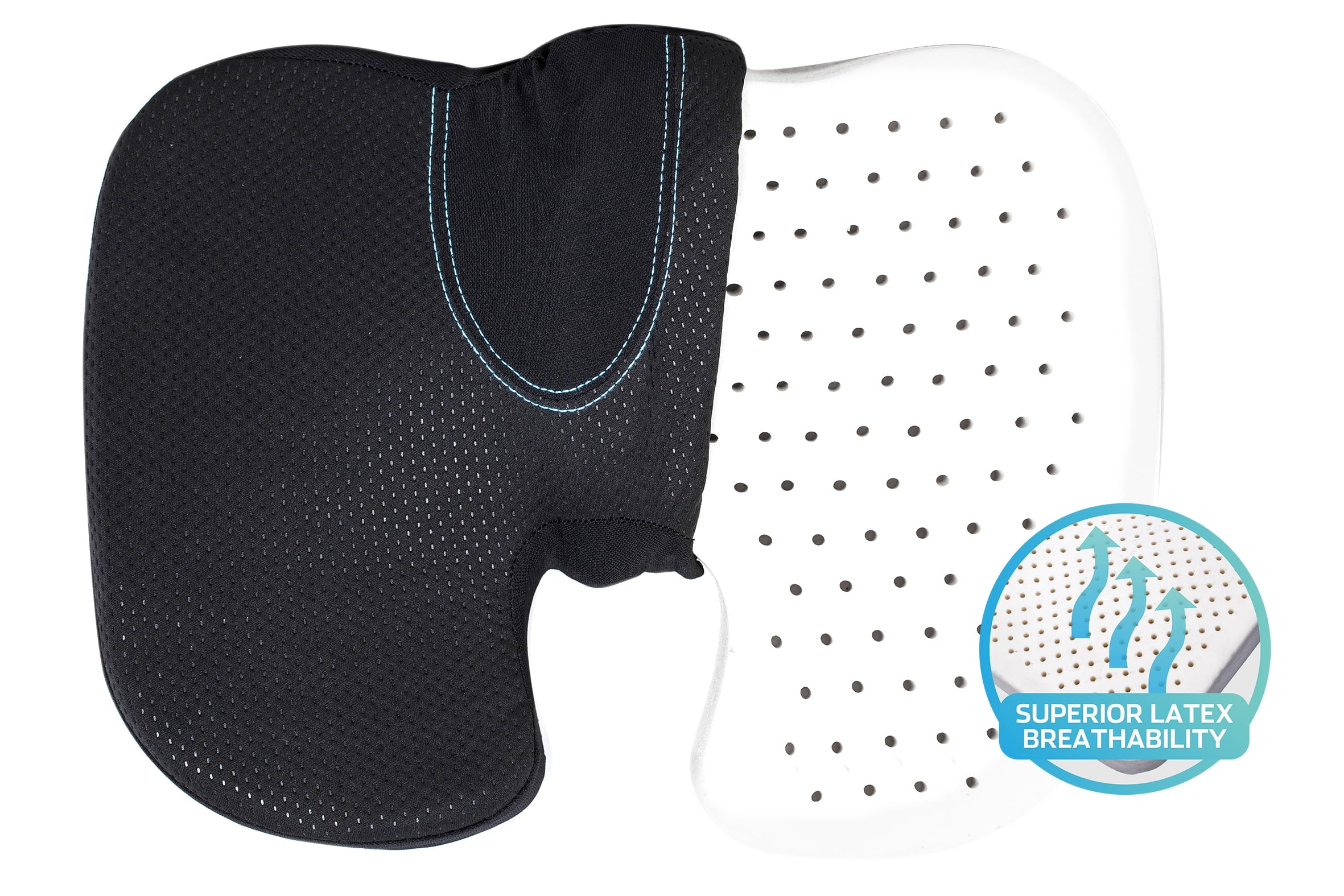 Auto Drive Seat Cushion Natural Latex Black Universal Fit, 1 Piece