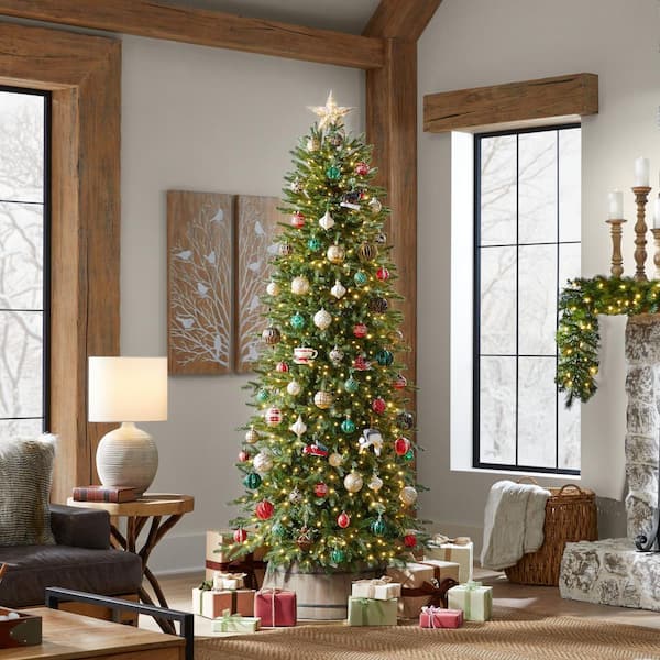 7.5 ft. Pre-Lit LED Jackson Noble Fir Slim Artificial Christmas Tree