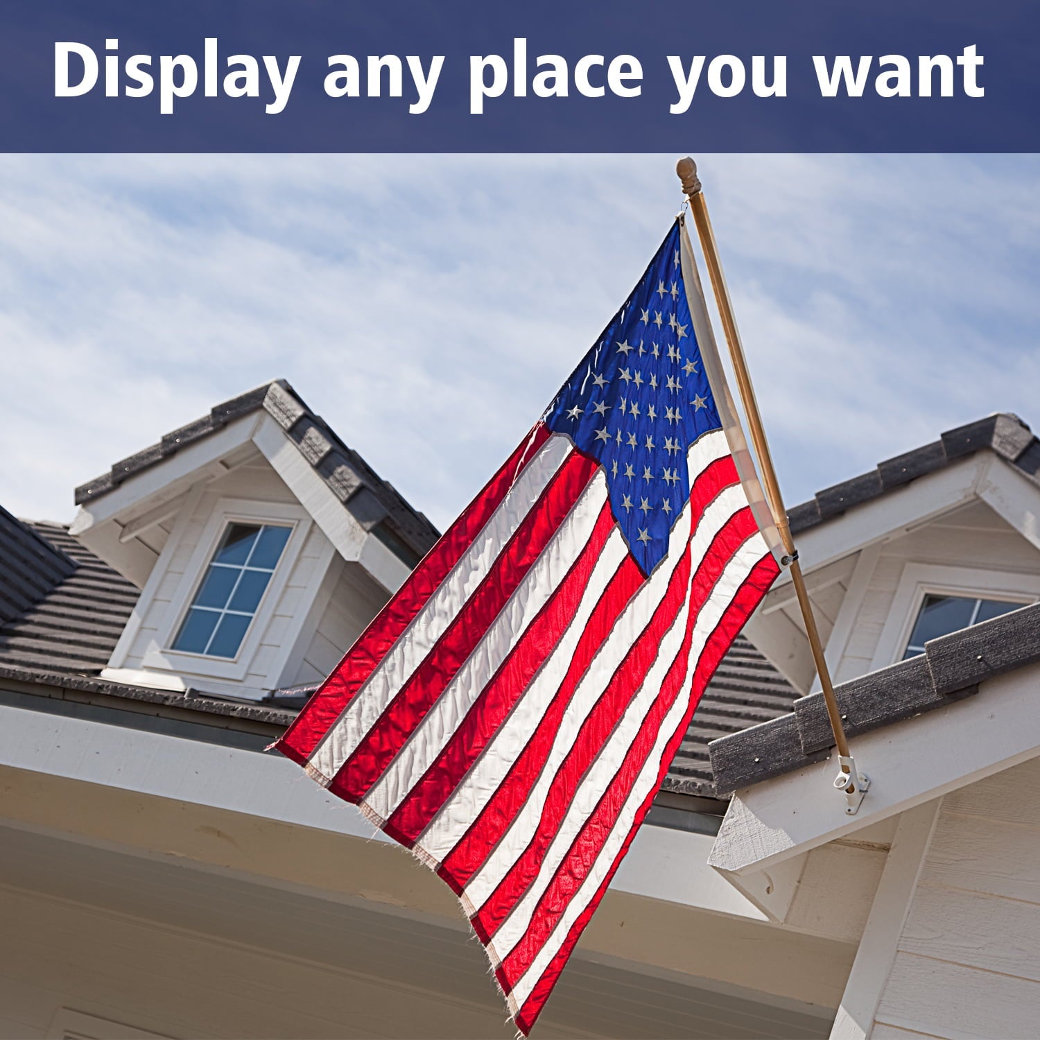 American Flag 4x6 FT Outdoor Heavy Duty -USA Flag for Outside with Stitched Embroidered Stars and Brass Grommets (4X6 FT American Flag)