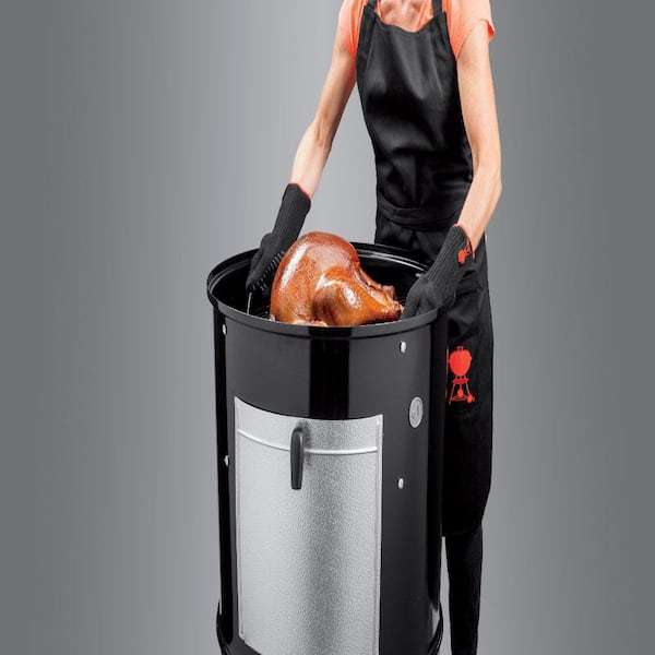 22 in. Smokey Mountain Cooker Smoker in Black with Cover and Built-In Thermometer