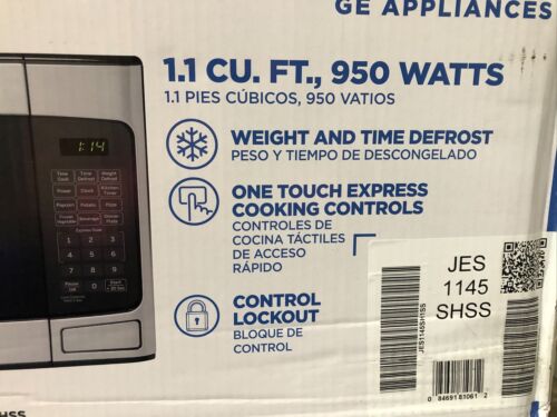 GE 1.1 cu. ft. Countertop Microwave in Stainless Steel New JES1145SHSS