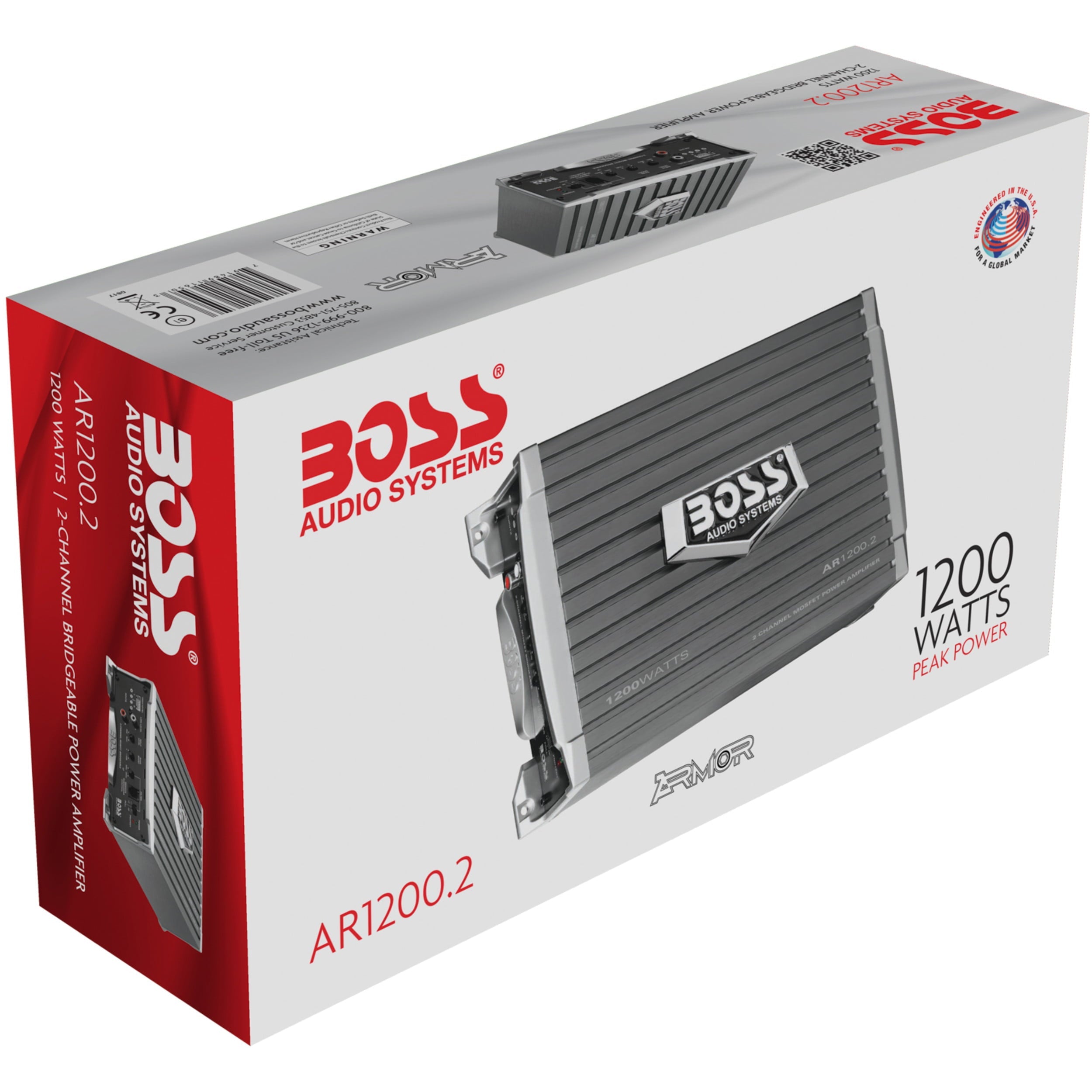Boss Audio AR1200.2 1200 Watt 2-Channel Car Audio Amplifier Amp and Level Remote