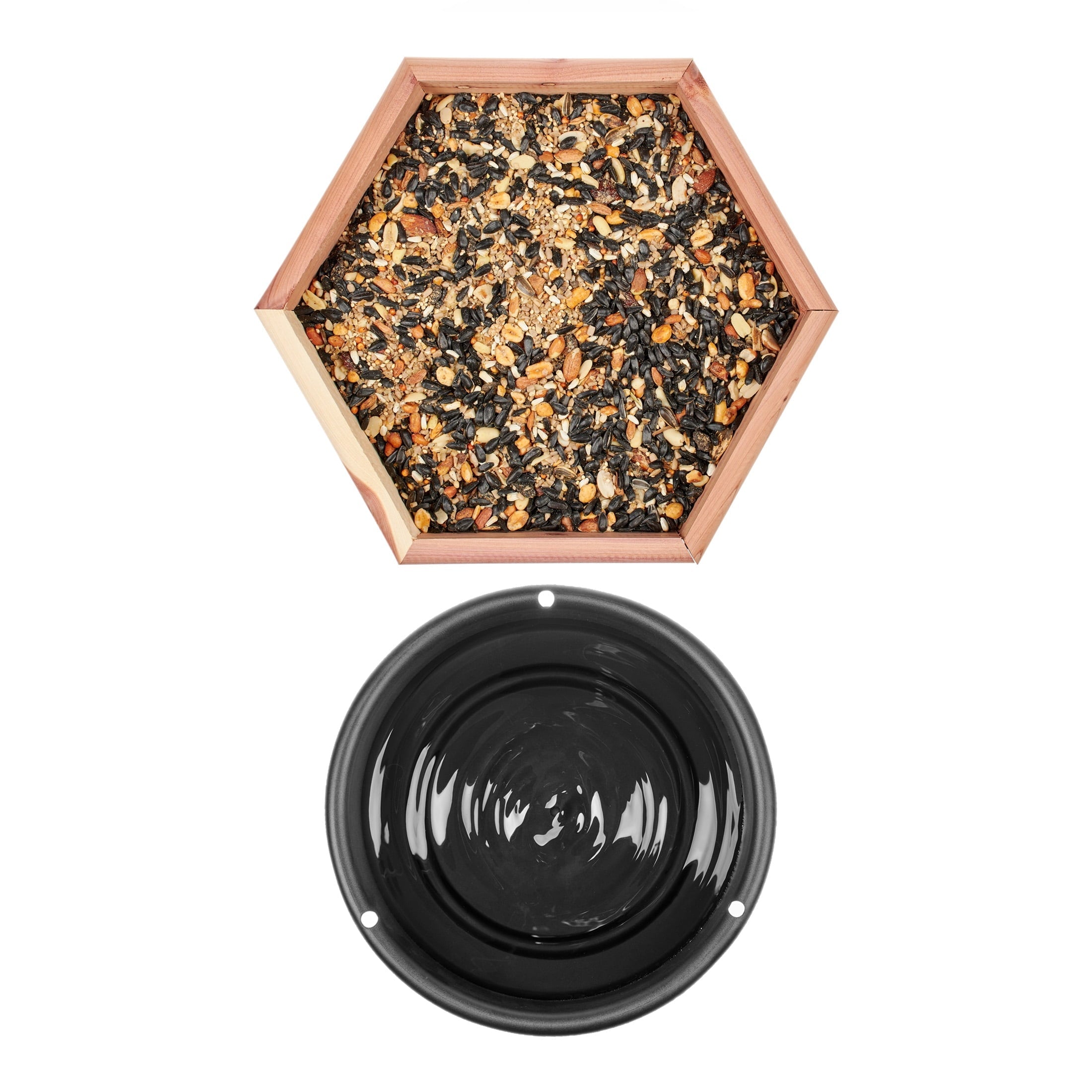 Pennington Red Cedar 2 in 1 Wild Bird Bath and Wild Bird Feeder, 4 lb. Capacity