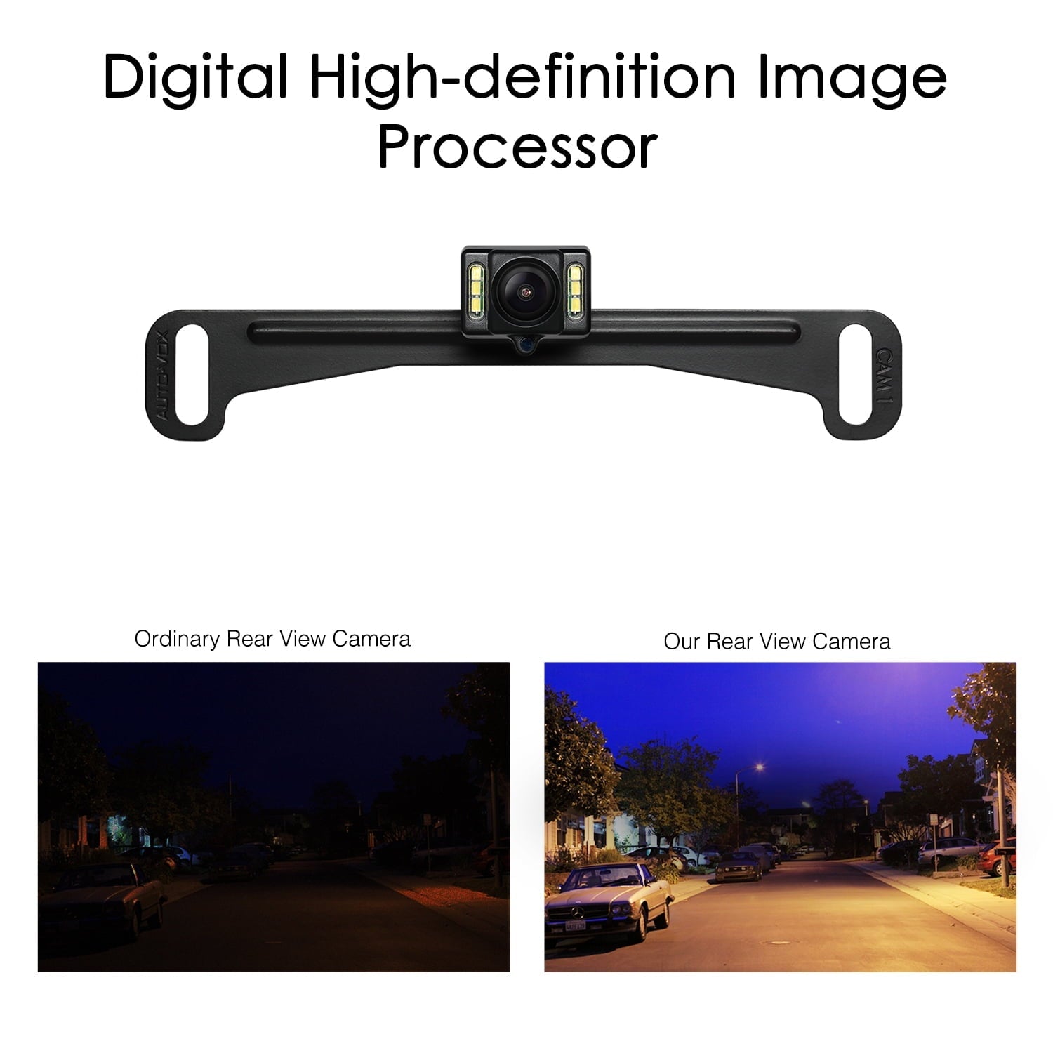 Auto-Vox Backup Camera Rear View Mirror Monitor Camera with LED light Super Night Reverse Camera for Truck (T2)