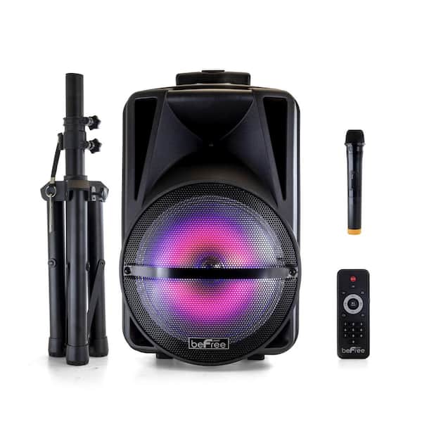 12 in. Bluetooth Rechargeable Portable PA Party Speaker with Reactive LED Lights