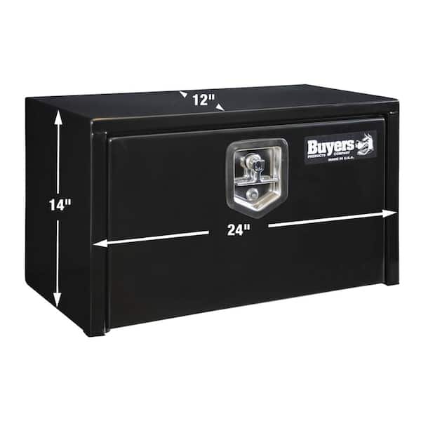 14 in. x 12 in. x 24 in. Gloss Black Steel Underbody Truck Tool Box