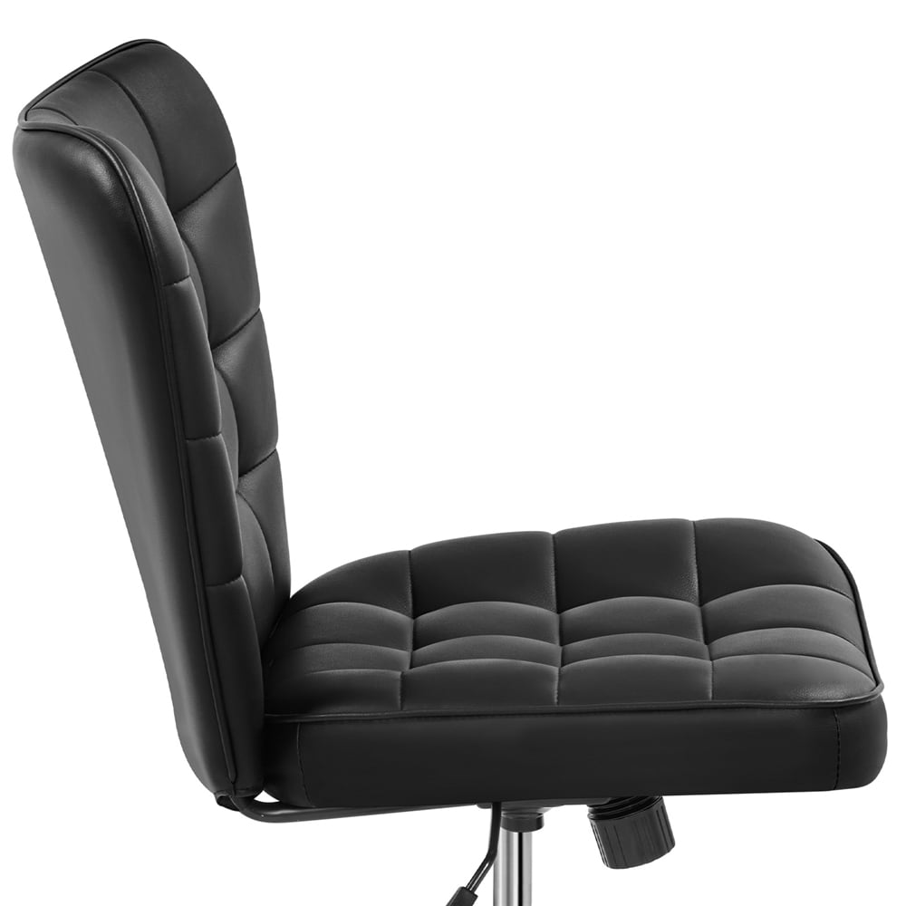 Yaheetech Modern Faux leather Tufted Armless Office Chair,Black