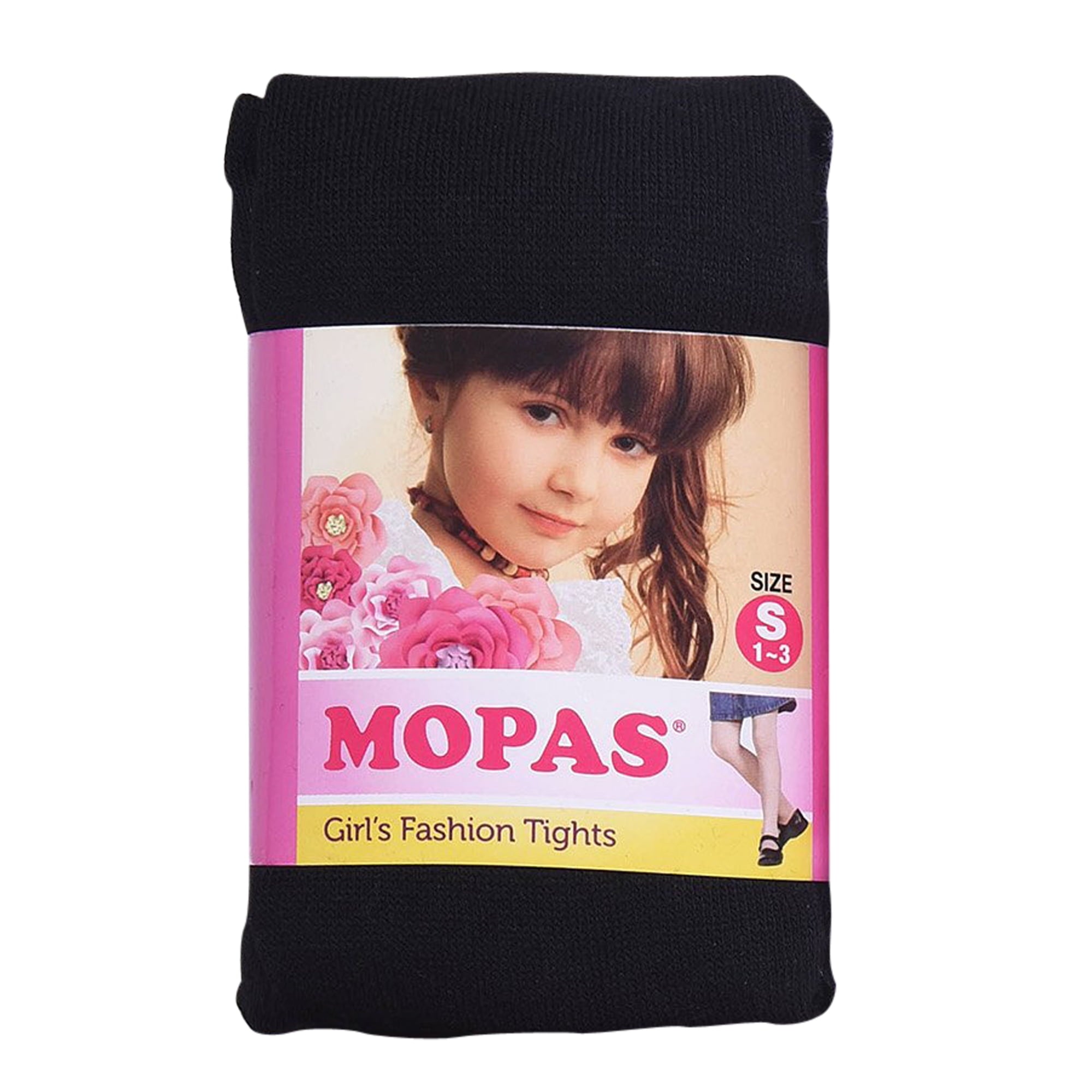 Mopas Girls Warm Classic Full Footed Stocking Pull-On Tights (1 Pair of Black, XS (6-12 Months))