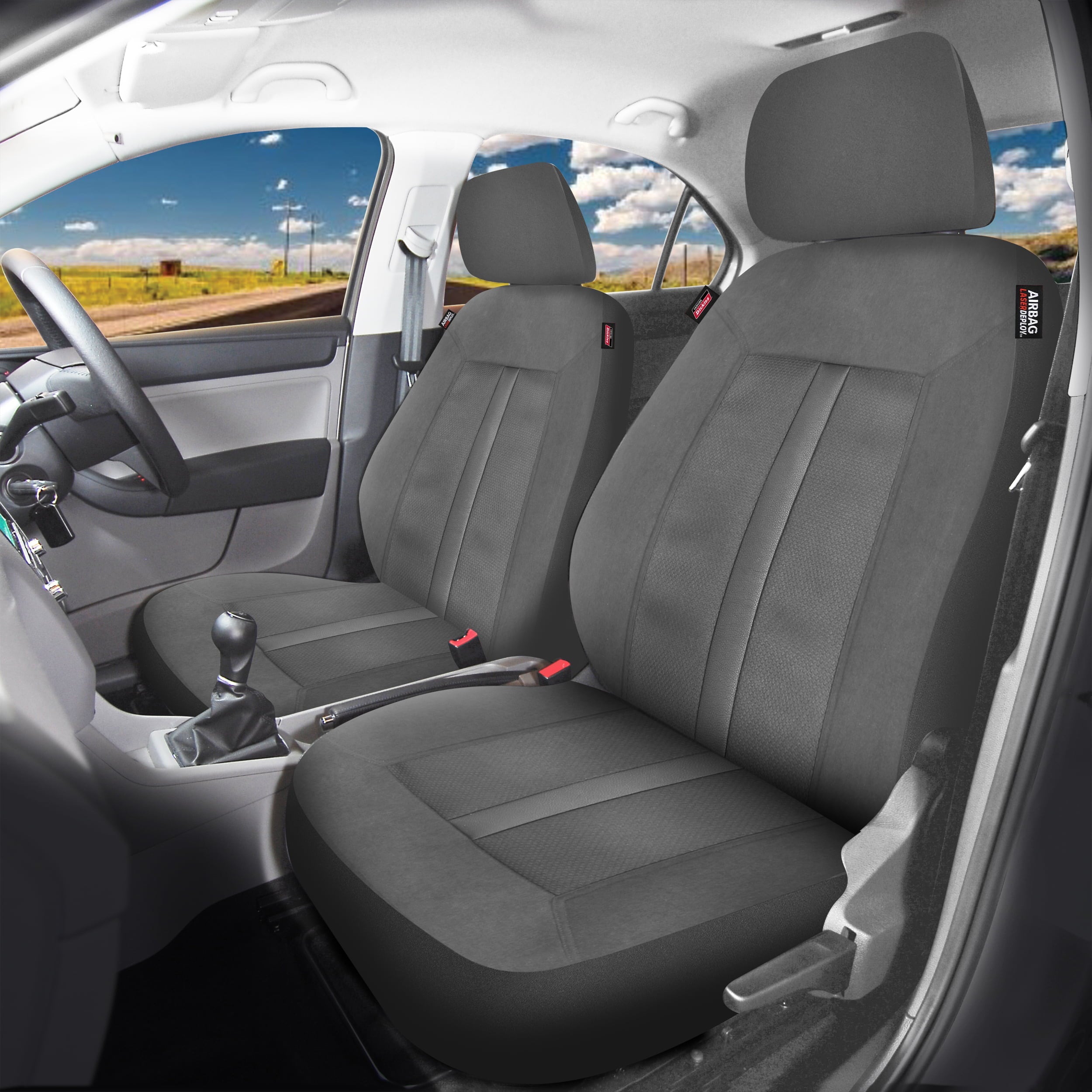 Genuine Dickies 2 Piece Sorrento Car Seat Covers, Gray