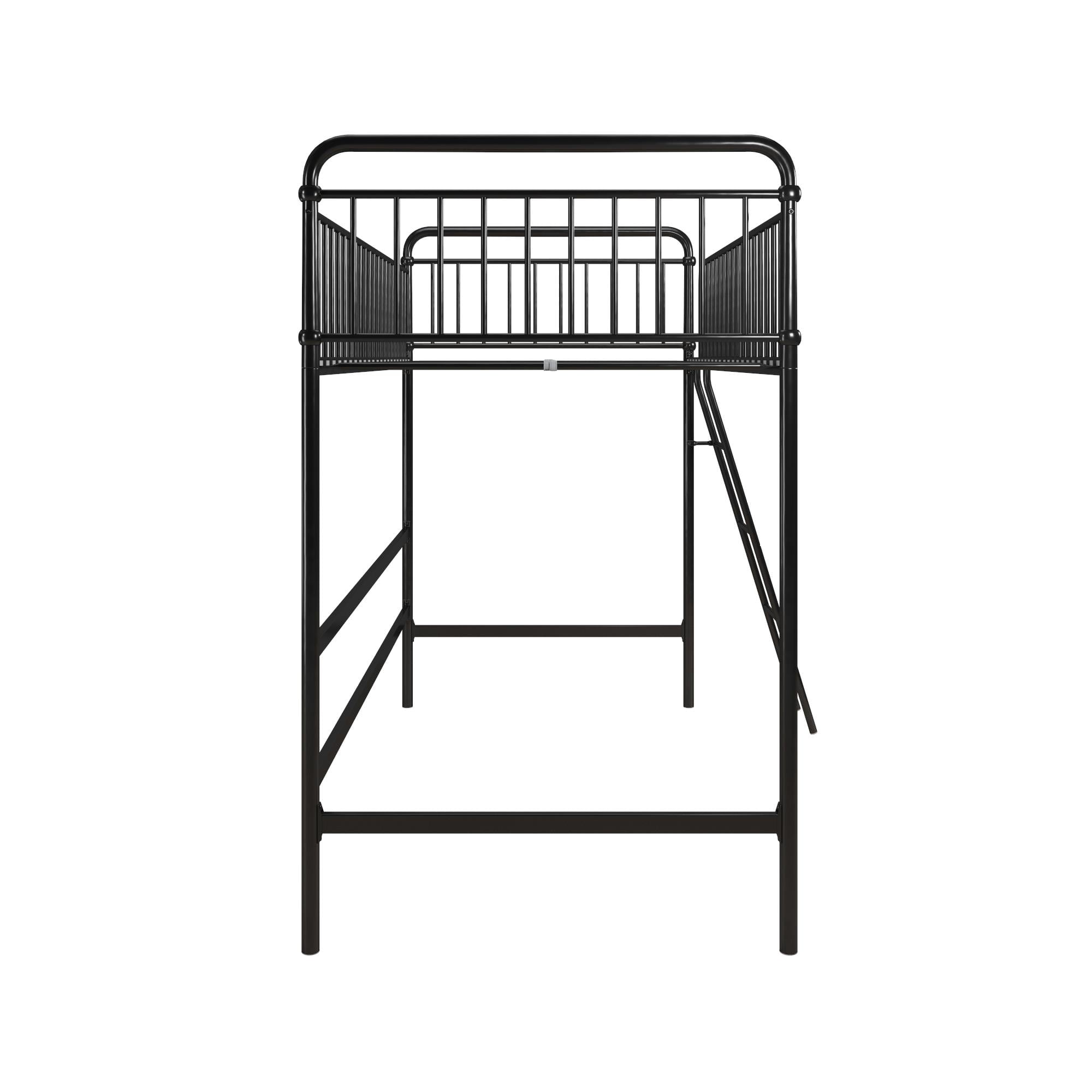 Better Homes & Gardens Kelsey Twin Metal Loft Bed, Black
