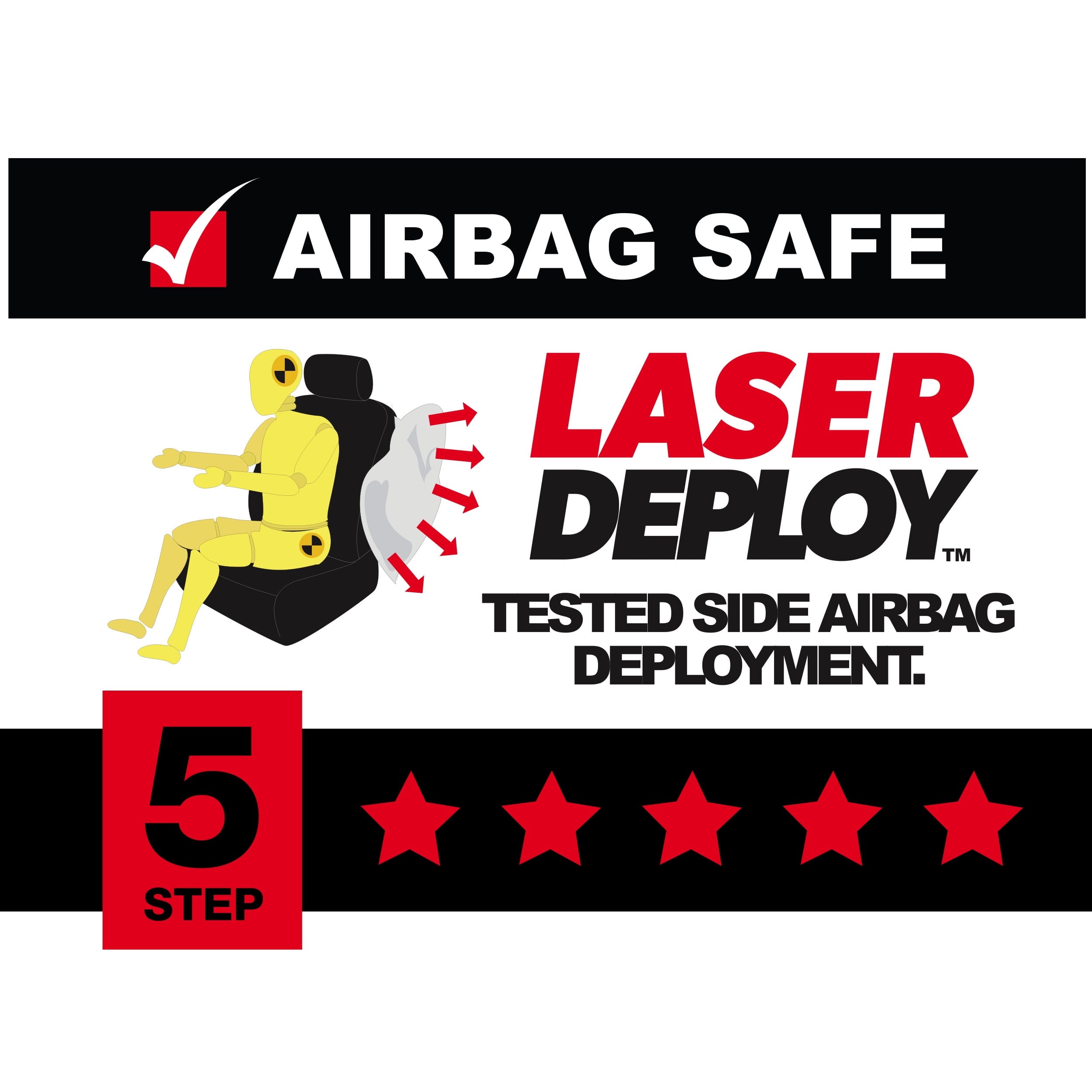 Auto Drive 2 Piece Car Seat Covers and Headrest Covers, Black Red Universal Fit