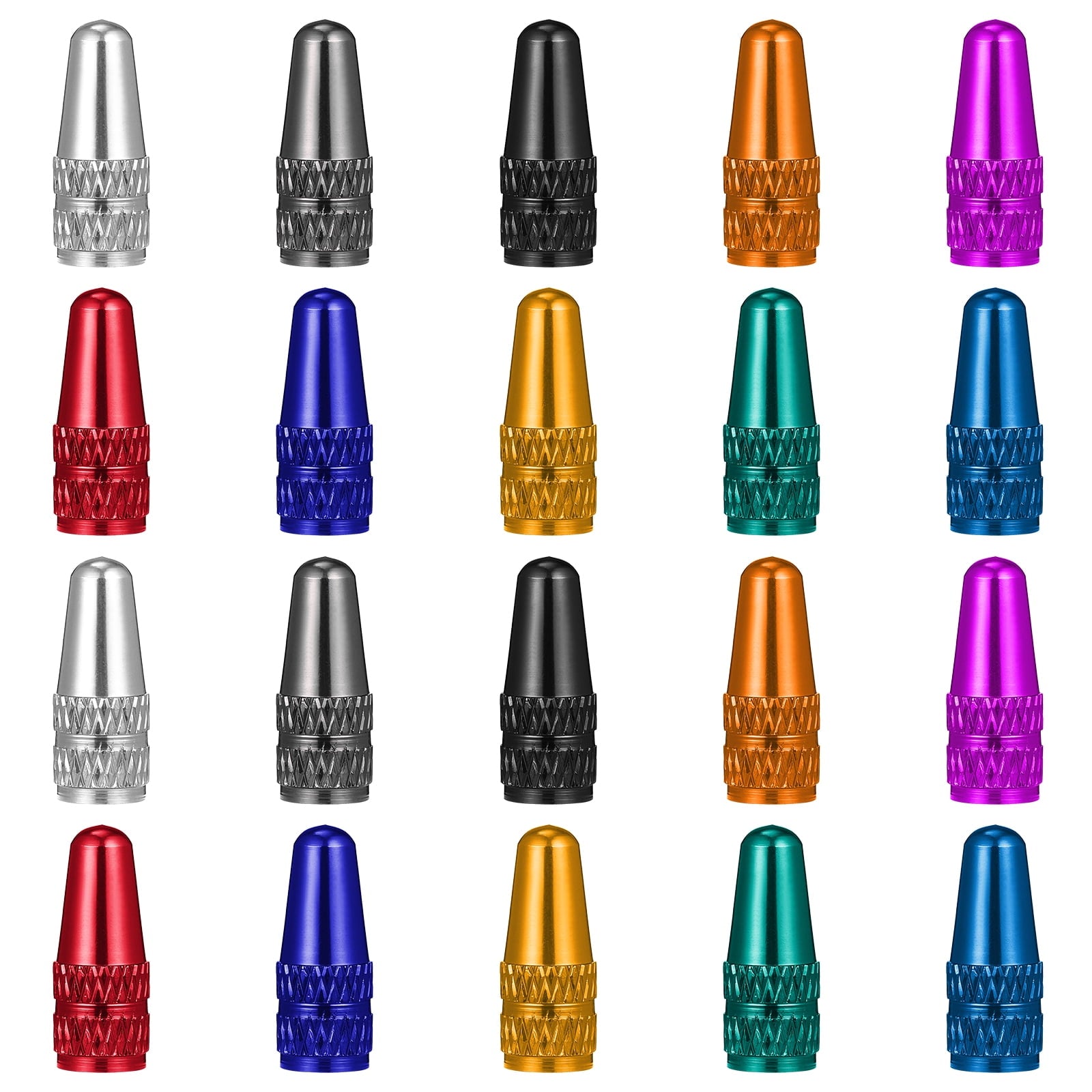 Etereauty WINOMO 20pcs Universal Valves Caps Presta Anodized Machined Aluminum Alloy French Style Bike Tire Caps Dust Covers