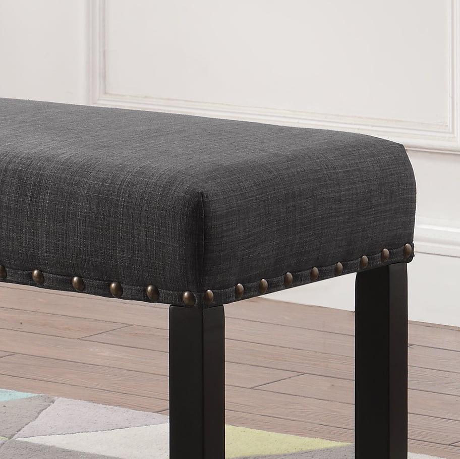 Roundhill Furniture Biony Bench, Gray