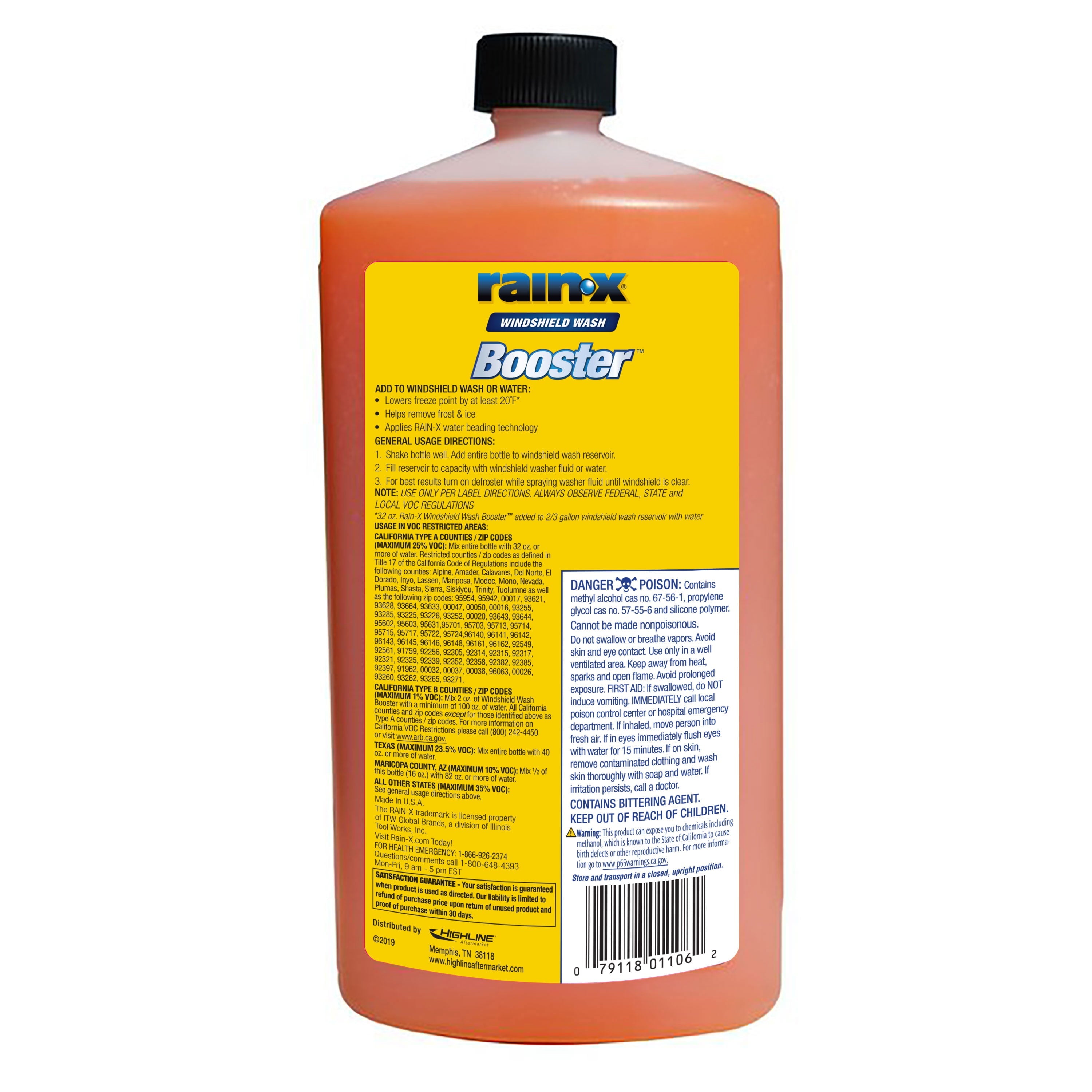 Rain-X Windshield Washer Booster, 32 Fl. Oz.