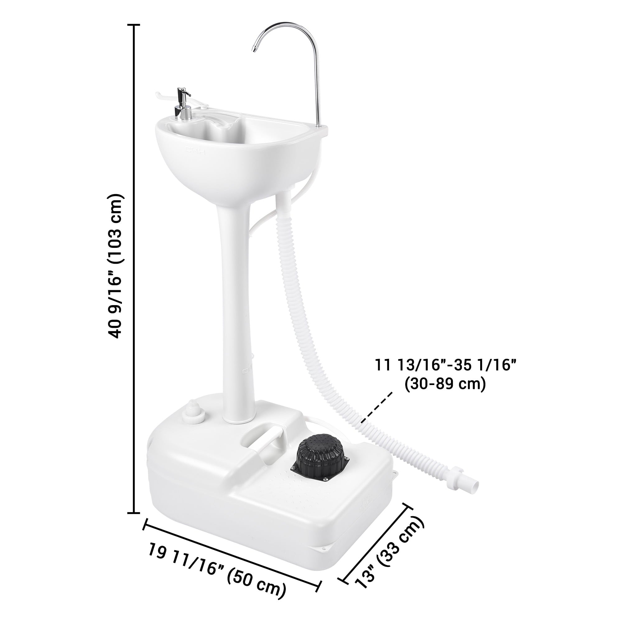 17L Portable Camping Sink Hand Wash Stand with 24L Tank Hands-free Operation Hand Washing Station for Outdoor