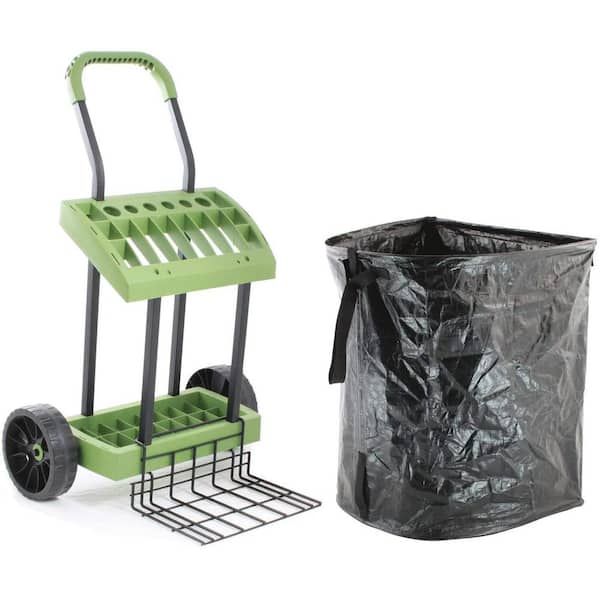 Rolling Tool Toter With Load Toter Plate and 53 Gal. Leaf Toter