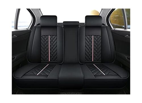 Cartoon Cat Car Seat Covers Luxury PU Leather Universal Auto Front & Rear Sea...