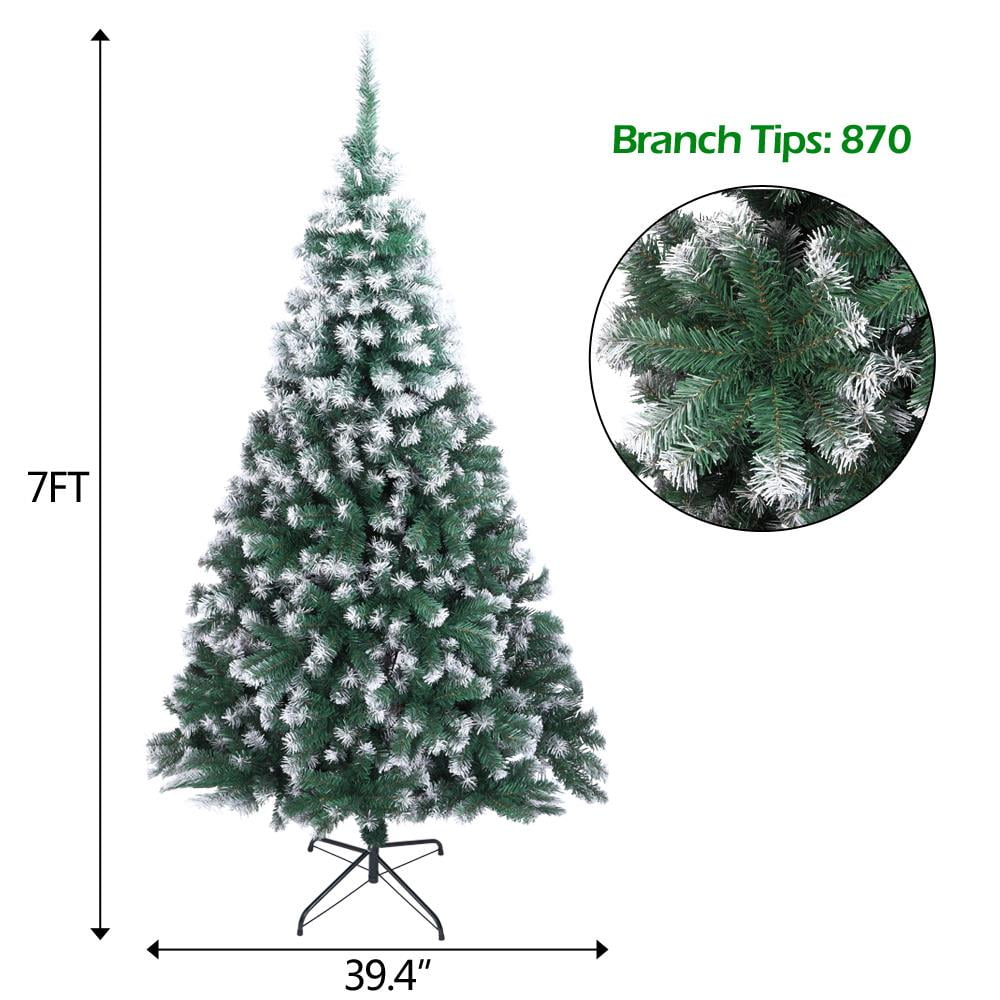 Ktaxon 7 ft Flocked Full Artificial Christmas Tree, with Sturdy Metal Stand Green