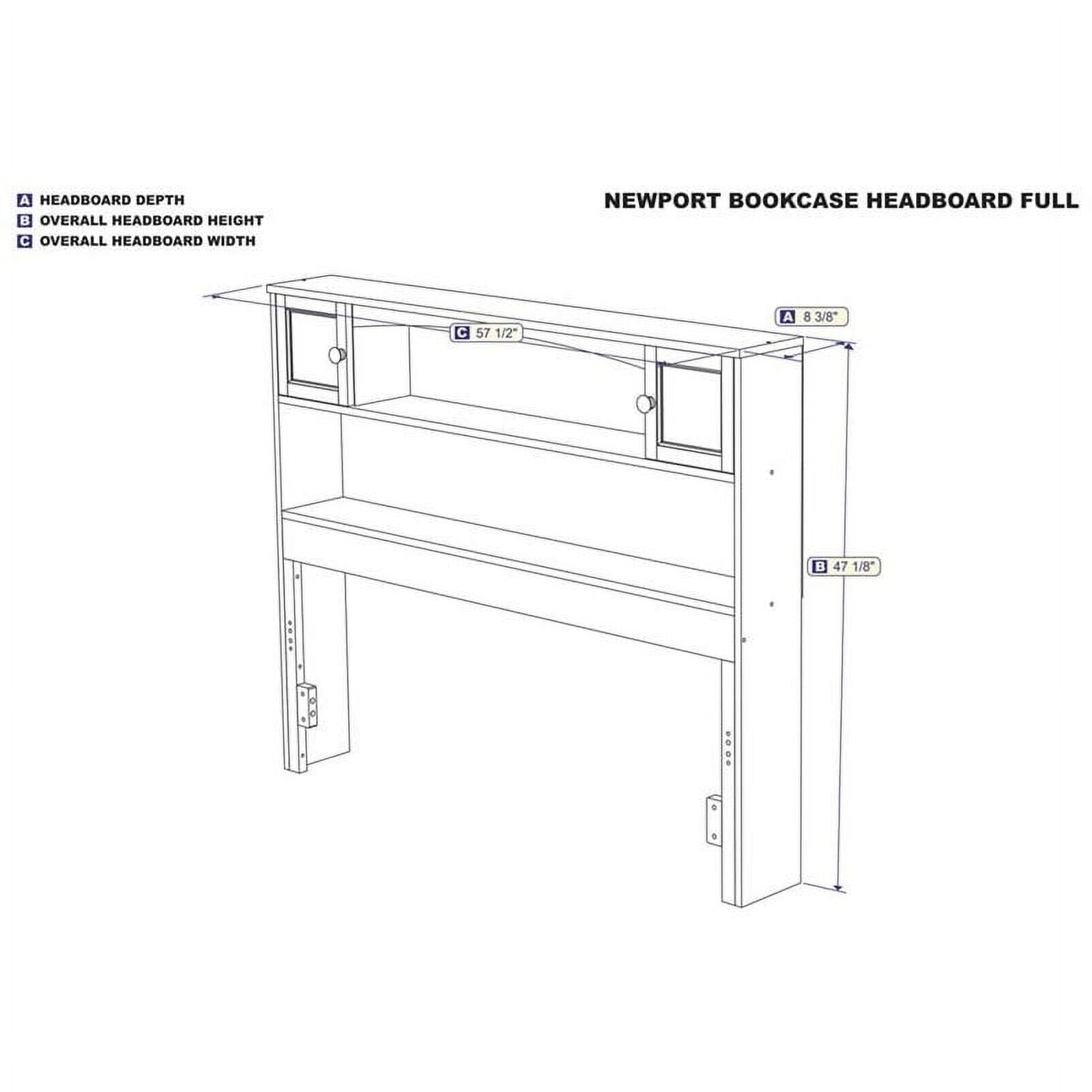 Leo & Lacey Modern Solid Wood Full Bookcase Headboard in Walnut
