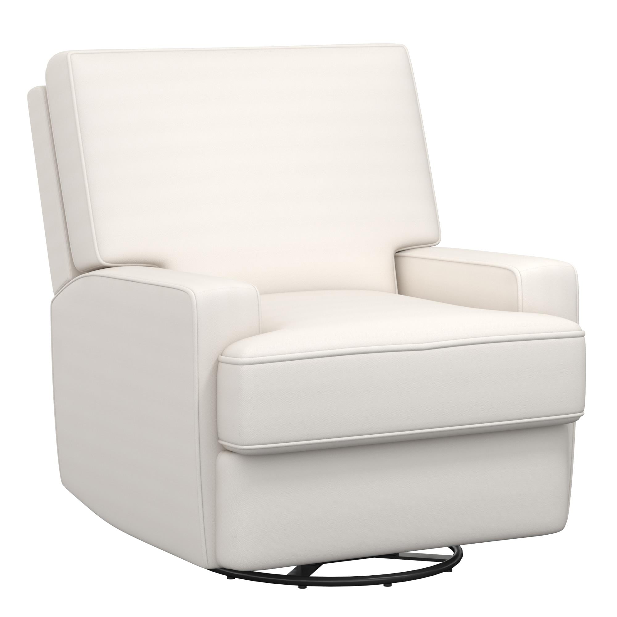 Baby Relax Rylan 4-in-1 Swivel Glider Rocker Recliner Chair, White Linen