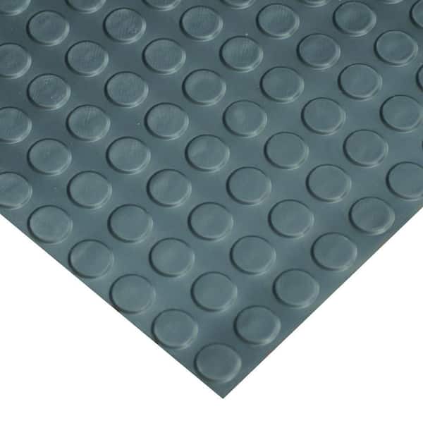 Coin-Pattern Rubber Flooring Black 36 in. W x 96 in. L Rubber Flooring (24 sq. ft.)