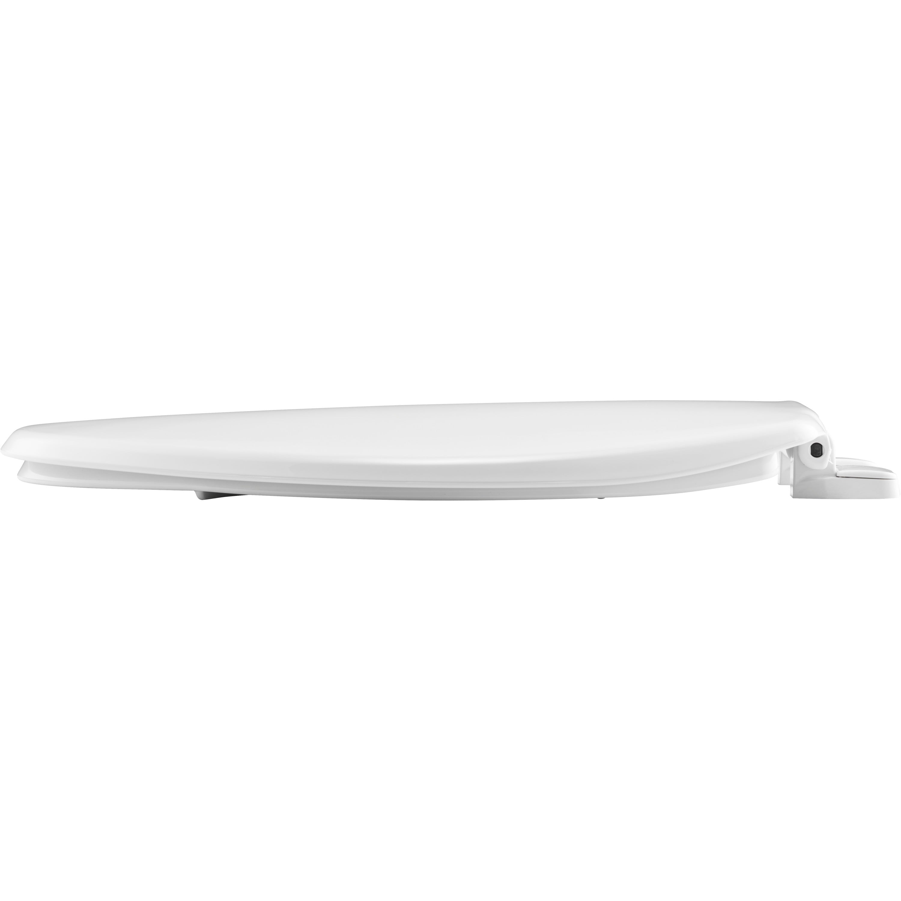 Mayfair Caswell Slow Close Elongated Plastic Toilet Seat in White Never Loosens