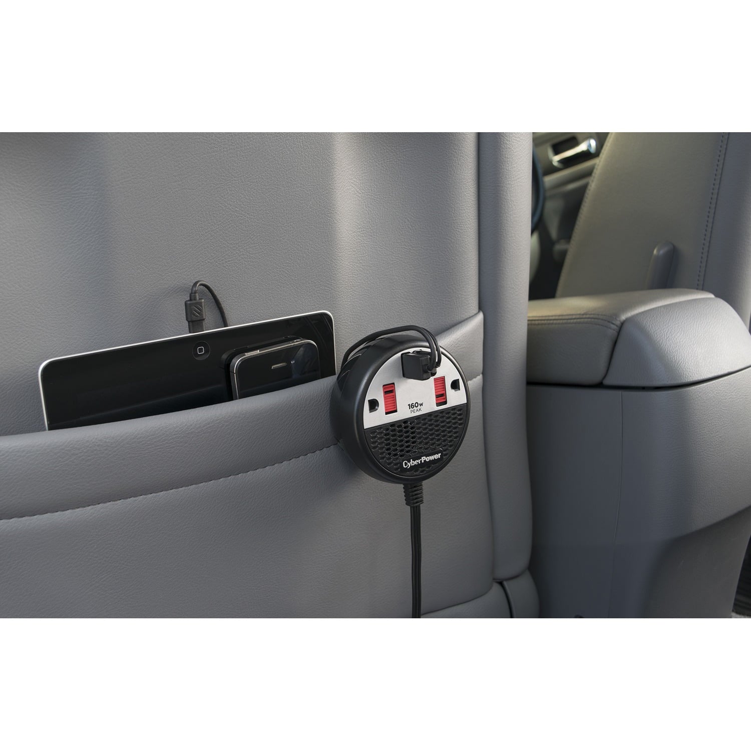 Cyberpower CPS160PPB2U 160 Power Inverter With 2 AC Outlets, Black/Red